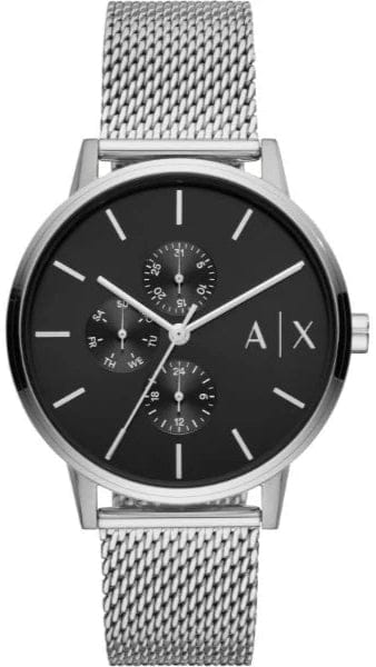 Buy Shop Armani Exchange Cayde Chronograph Black Dial Silver Mesh Strap Watch For Men - AX2714 USA Online
