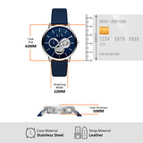 Buy Shop Armani Exchange Cayde Chronograph Blue Dial Blue Leather Strap Watch for Men - AX2746 USA Online