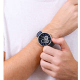 Buy Shop Armani Exchange Cayde Chronograph Blue Dial Blue Leather Strap Watch for Men - AX2746 USA Online