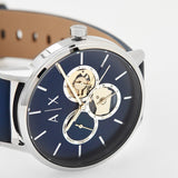 Buy Shop Armani Exchange Cayde Chronograph Blue Dial Blue Leather Strap Watch for Men - AX2746 USA Online