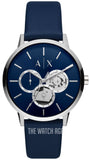 Buy Shop Armani Exchange Cayde Chronograph Blue Dial Blue Leather Strap Watch for Men - AX2746 USA Online