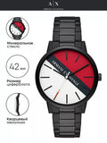 Buy Shop Armani Exchange Cayde Multicolor Dial Black Steel Strap Watch For Men - AX2725 USA Online