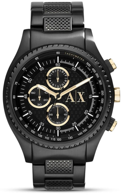 Buy Shop Armani Exchange Chronograph Black Dial Black Steel Strap Watch For Men - AX1604 USA Online