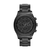 Buy Shop Armani Exchange Chronograph Black Dial Black Steel Strap Watch For Men - AX1605 USA Online
