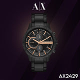 Buy Shop Armani Exchange Chronograph Black Dial Black Steel Strap Watch For Men - AX2429 USA Online