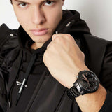 Buy Shop Armani Exchange Chronograph Black Dial Black Steel Strap Watch For Men - AX2429 USA Online