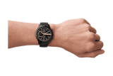 Armani Exchange Chronograph Black Dial Black Steel Strap Watch For Men - AX2429