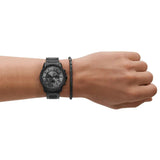 Buy Shop Armani Exchange Chronograph Black Dial Black Steel Strap Watch For Men - AX7140 USA Online