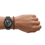 Buy Shop Armani Exchange Chronograph Black Dial Black Steel Strap Watch For Men - AX7140 USA Online