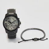 Buy Shop Armani Exchange Chronograph Black Dial Black Steel Strap Watch For Men - AX7140 USA Online