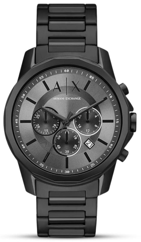 Buy Shop Armani Exchange Chronograph Black Dial Black Steel Strap Watch For Men - AX7140 USA Online