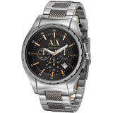 Buy Shop Armani Exchange Chronograph Black Dial Silver Steel Strap Watch For Men - AX1093 USA Online