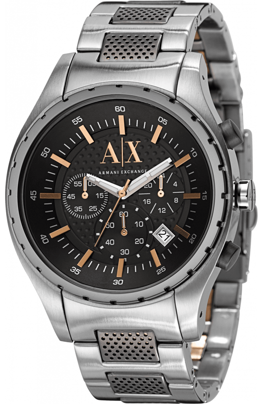 Buy Shop Armani Exchange Chronograph Black Dial Silver Steel Strap Watch For Men - AX1093 USA Online