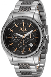 Buy Shop Armani Exchange Chronograph Black Dial Silver Steel Strap Watch For Men - AX1093 USA Online