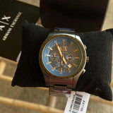 Buy Shop Armani Exchange Chronograph Blue Dial Grey Steel Strap Watch For Men - AX1166 USA Online