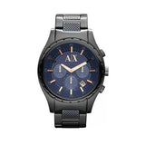 Buy Shop Armani Exchange Chronograph Blue Dial Grey Steel Strap Watch For Men - AX1166 USA Online