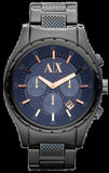 Buy Shop Armani Exchange Chronograph Blue Dial Grey Steel Strap Watch For Men - AX1166 USA Online