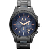 Buy Shop Armani Exchange Chronograph Blue Dial Grey Steel Strap Watch For Men - AX1166 USA Online