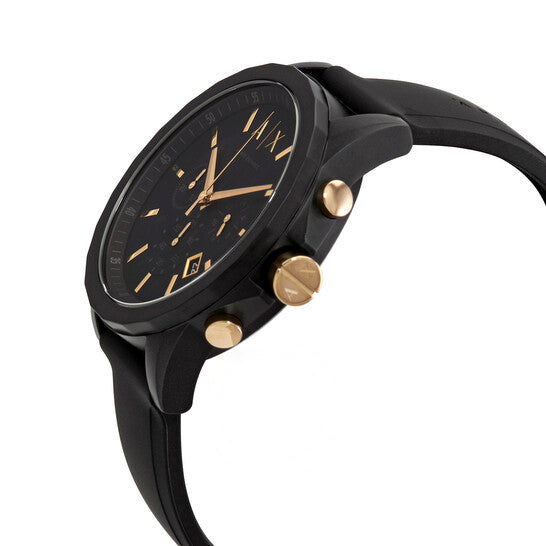 Buy Shop Armani Exchange Outerbanks Chronograph Black Dial Black Steel Strap Watch For Men - AX7105 USA Online