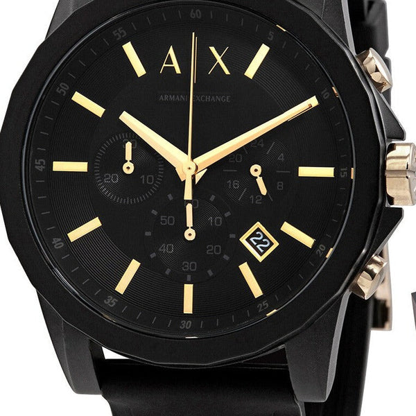 Buy Shop Armani Exchange Outerbanks Chronograph Black Dial Black Steel Strap Watch For Men - AX7105 USA Online