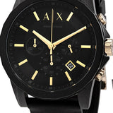 Buy Shop Armani Exchange Outerbanks Chronograph Black Dial Black Steel Strap Watch For Men - AX7105 USA Online