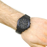 Buy Shop Armani Exchange Drexler Chronograph Black Dial Black Steel Strap Watch For Men - AX2601 USA Online