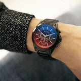 Buy Shop Armani Exchange Drexler Chronograph Black Dial Black Steel Strap Watch For Men - AX2615 USA Online