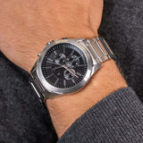 Buy Shop Armani Exchange Drexler Chronograph Black Dial Silver Steel Strap Watch for Men - AX2600 USA Online