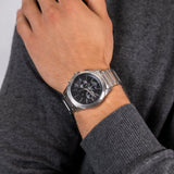 Buy Shop Armani Exchange Drexler Chronograph Black Dial Silver Steel Strap Watch for Men - AX2600 USA Online
