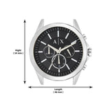 Buy Shop Armani Exchange Drexler Chronograph Black Dial Silver Steel Strap Watch for Men - AX2600 USA Online