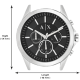 Buy Shop Armani Exchange Drexler Chronograph Black Dial Silver Steel Strap Watch for Men - AX2600 USA Online