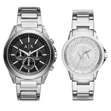 Buy Shop Armani Exchange Drexler Chronograph Black Dial Silver Steel Strap Watch for Men - AX2600 USA Online