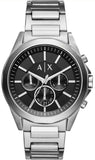 Buy Shop Armani Exchange Drexler Chronograph Black Dial Silver Steel Strap Watch for Men - AX2600 USA Online