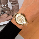 Buy Shop Armani Exchange Drexler Chronograph Gold Dial Gold Steel Strap Watch For Men - AX2602 USA Online
