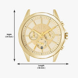 Buy Shop Armani Exchange Drexler Chronograph Gold Dial Gold Steel Strap Watch For Men - AX2602 USA Online