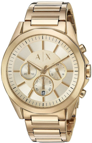 Buy Shop Armani Exchange Drexler Chronograph Gold Dial Gold Steel Strap Watch For Men - AX2602 USA Online