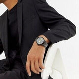 Buy Shop Armani Exchange Hampton Black Dial Black Steel Strap Watch For Men - AX2407 USA Online