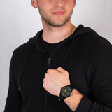 Buy Shop Armani Exchange Hampton Black Dial Black Steel Strap Watch For Men - AX2407 USA Online