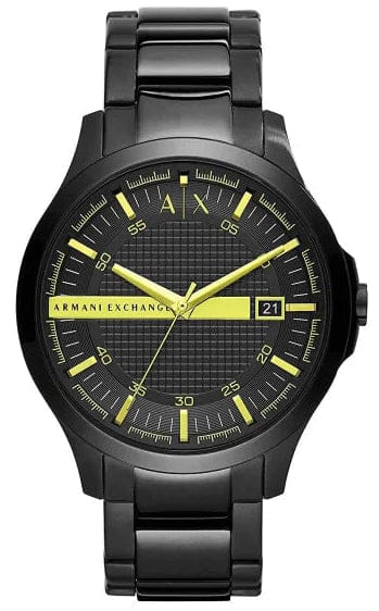 Buy Shop Armani Exchange Hampton Black Dial Black Steel Strap Watch For Men - AX2407 USA Online