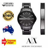 Buy Shop Armani Exchange Hampton Black Dial Black Steel Strap Watch For Men - AX7101 USA Online