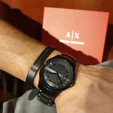 Buy Shop Armani Exchange Hampton Black Dial Black Steel Strap Watch For Men - AX7101 USA Online