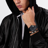 Buy Shop Armani Exchange Hampton Black Dial Black Steel Strap Watch For Men - AX7101 USA Online