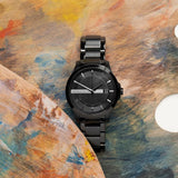 Buy Shop Armani Exchange Hampton Black Dial Black Steel Strap Watch For Men - AX7101 USA Online