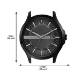 Buy Shop Armani Exchange Hampton Black Dial Black Steel Strap Watch For Men - AX7101 USA Online