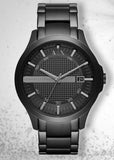 Buy Shop Armani Exchange Hampton Black Dial Black Steel Strap Watch For Men - AX7101 USA Online