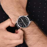 Buy Shop Armani Exchange Hampton Chronograph Black Dial Black Leather Strap Watch For Men - AX2101 USA Online