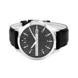 Buy Shop Armani Exchange Hampton Chronograph Black Dial Black Leather Strap Watch For Men - AX2101 USA Online