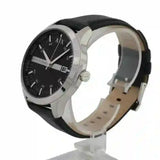 Buy Shop Armani Exchange Hampton Chronograph Black Dial Black Leather Strap Watch For Men - AX2101 USA Online