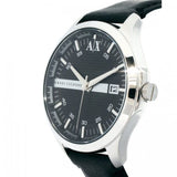 Buy Shop Armani Exchange Hampton Chronograph Black Dial Black Leather Strap Watch For Men - AX2101 USA Online