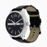 Buy Shop Armani Exchange Hampton Chronograph Black Dial Black Leather Strap Watch For Men - AX2101 USA Online